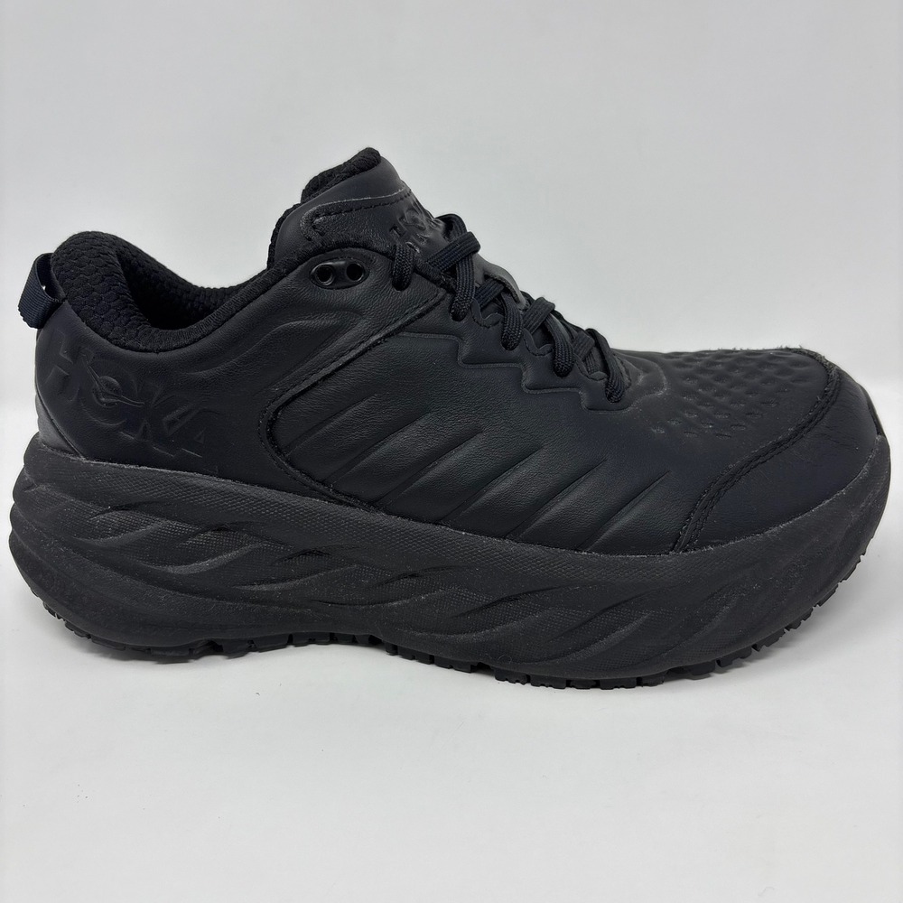 Hoka Bondi SR Wide Mens Size 7.5 2E Black Slip Resistant Work Shoes 1129350 BBLC
